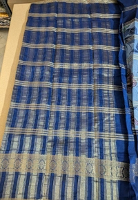 Semi Mysore Silk - Blue, Lotus