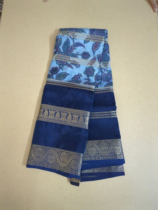 Semi Mysore Silk - Blue, Rude Leaves