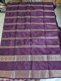 Semi Mysore Silk - Purple, Lotus