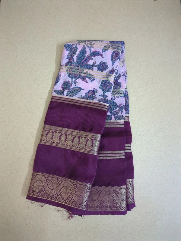 Semi Mysore Silk - Purple, Rude Leaves