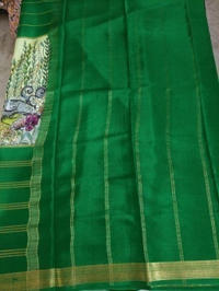 Pure Mysore Crepe - green leafs