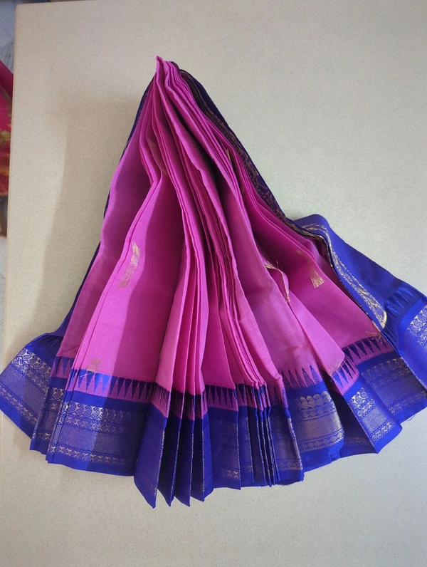 Pure Gadwal Cotton - pink mangos