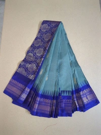 Pure Gadwal Cotton - teal green