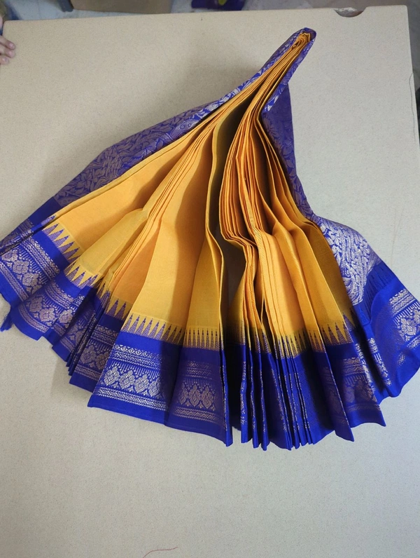 Pure Gadwal Cotton - Web Orange