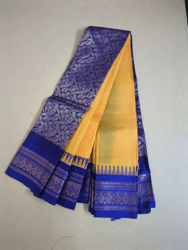Pure Gadwal Cotton - Web Orange