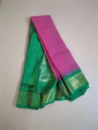 Pure Gadwal Cotton - watermelon red