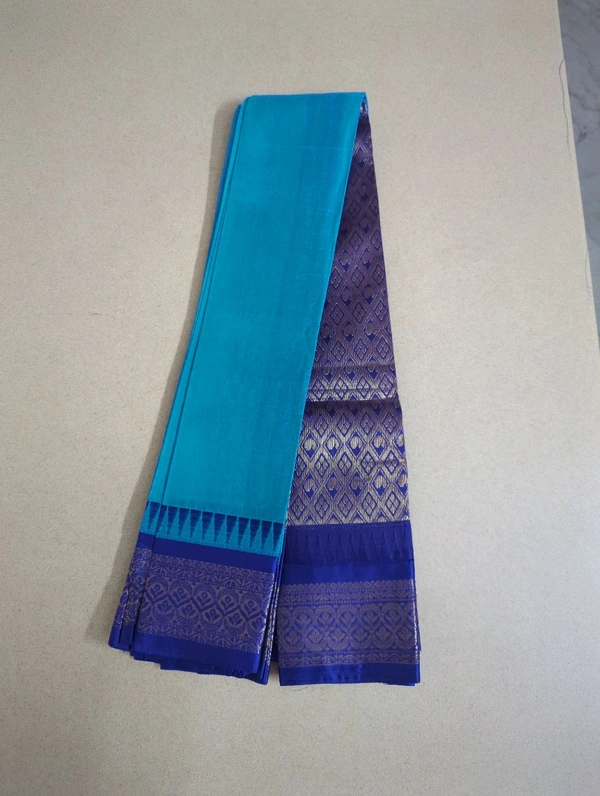 Pure Gadwal Cotton - surf blue