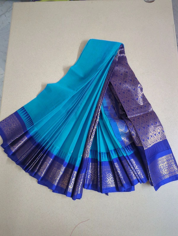 Pure Gadwal Cotton - surf blue