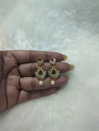 cz earrings - White