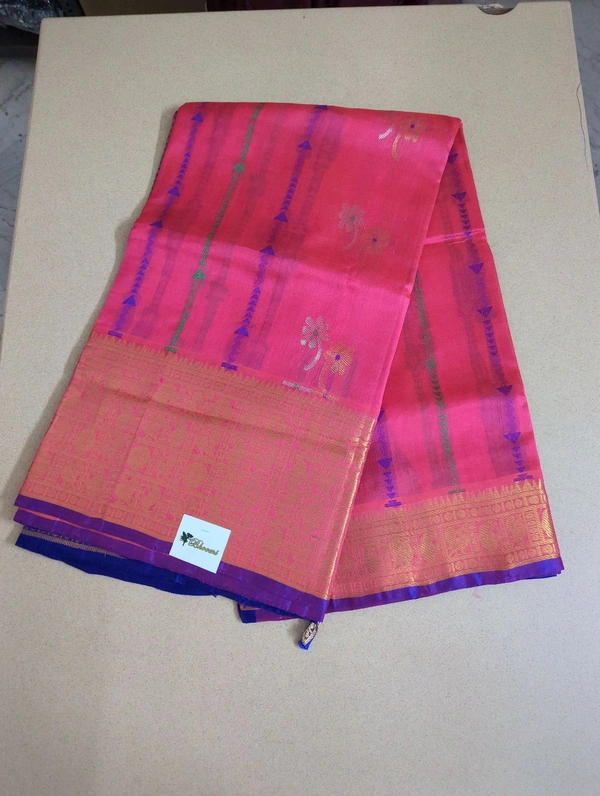 Pure Handloom Kuppadam - watermelon red