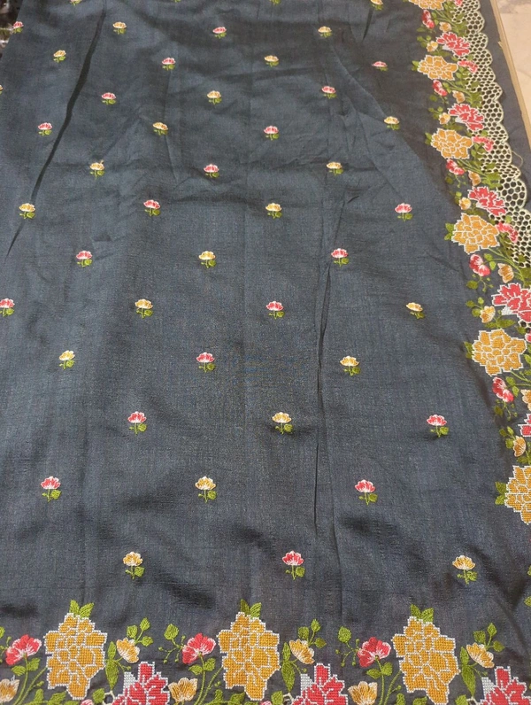 Pure Vichitra Silk - gray