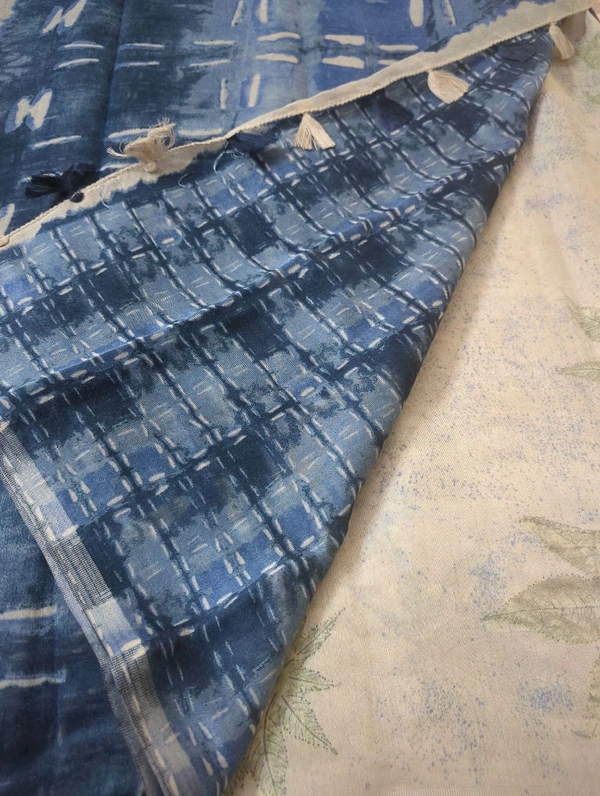Chanderi Digital  - Blue