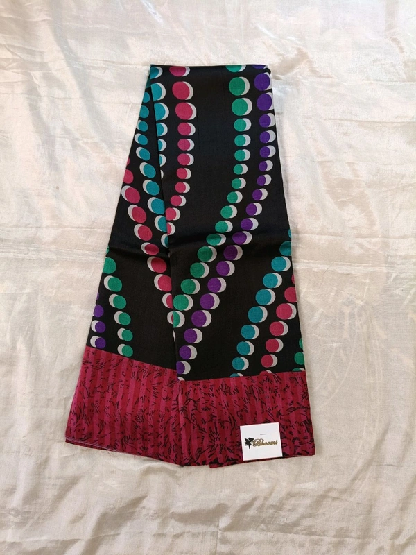 Pure Silk  - black with pink border