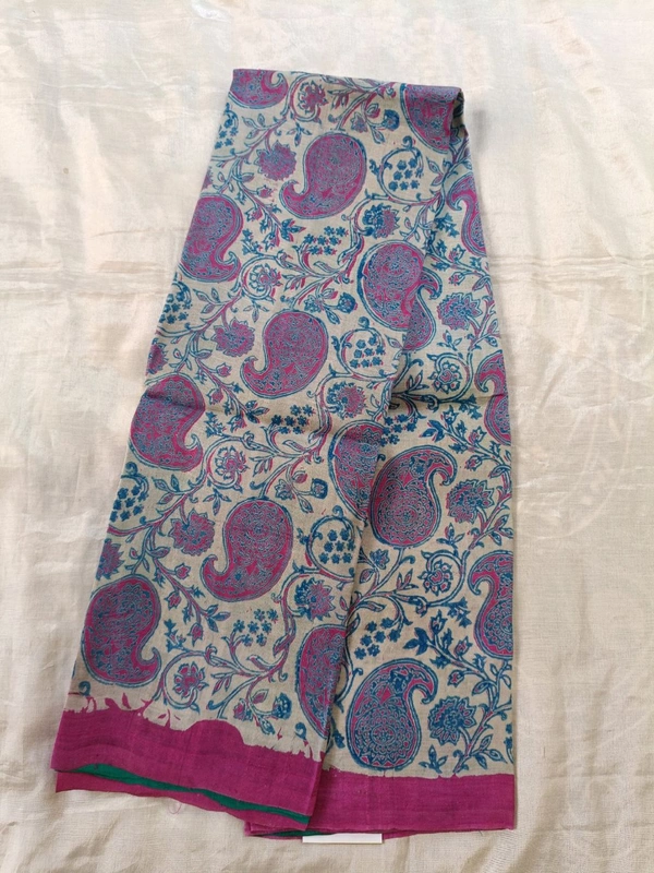 Pure Silk  - white with sea green