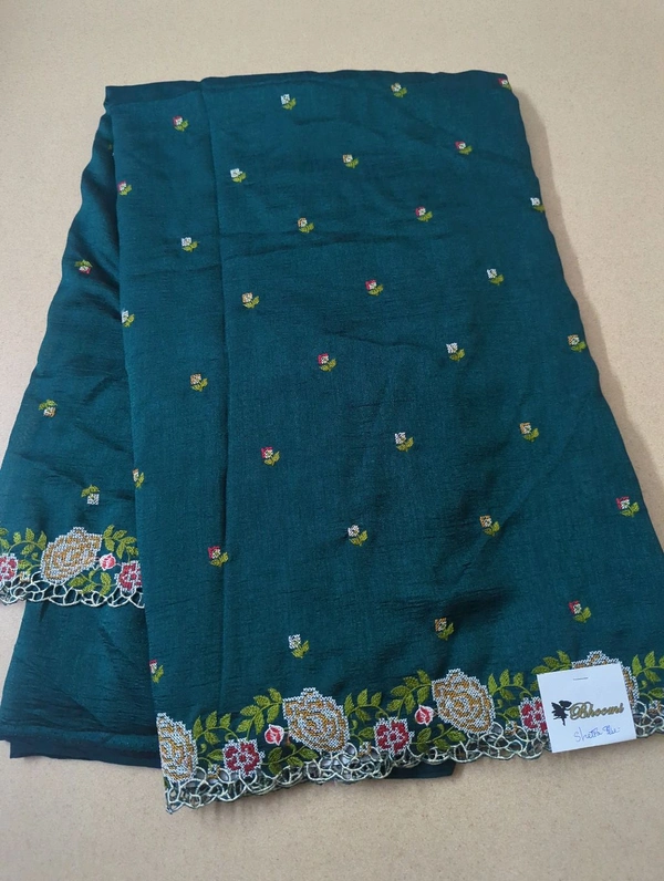 Pure Vichitra Silk - Sherpa Blue