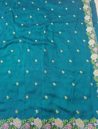 Pure Vichitra Silk - Sherpa Blue