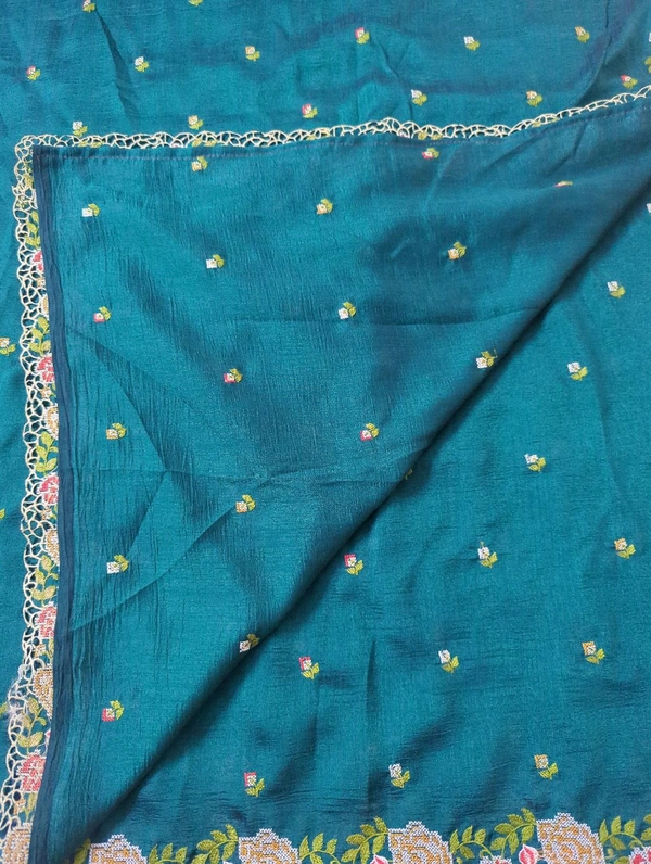 Pure Vichitra Silk - Sherpa Blue