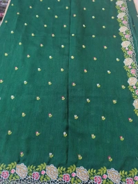 Pure Vichitra Silk - Pine Green