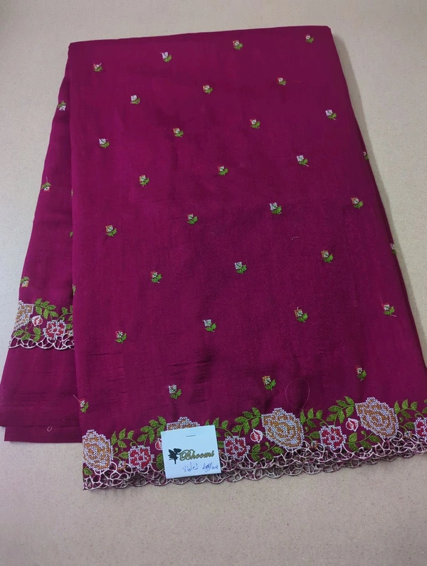 Pure Vichitra Silk - Violet Eggplant