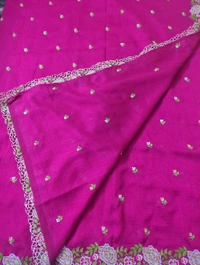 Pure Vichitra Silk - Violet Eggplant
