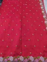 Pure Vichitra Silk - Red