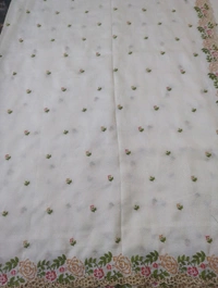 Pure Vichitra Silk - White
