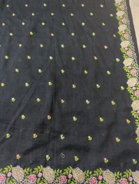 Pure Vichitra Silk - Black