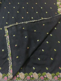 Pure Vichitra Silk - Black