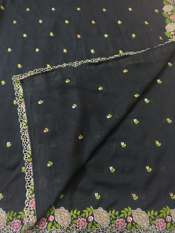 Pure Vichitra Silk - Black