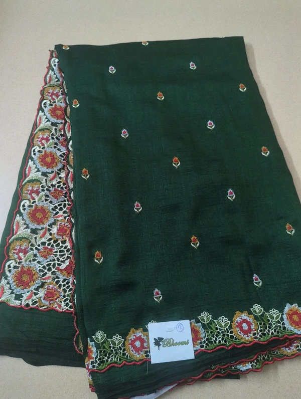 Pure Vichitra Silk - green