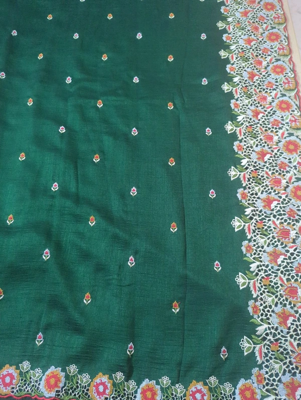 Pure Vichitra Silk - green