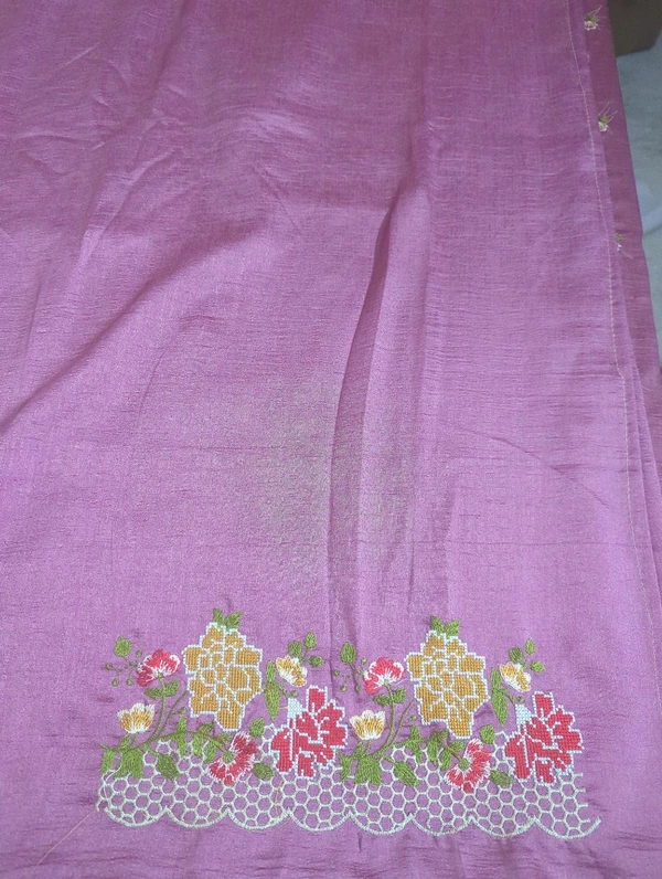 Pure Vichitra Silk - Blush Pink