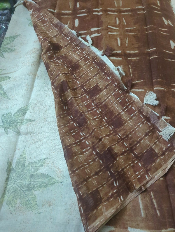 Chanderi Digital  - Brown