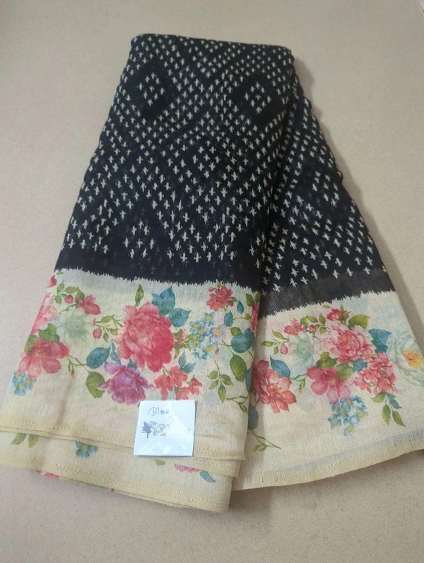 Chanderi Digital  - Black