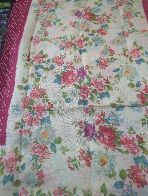 Chanderi Digital  - pink