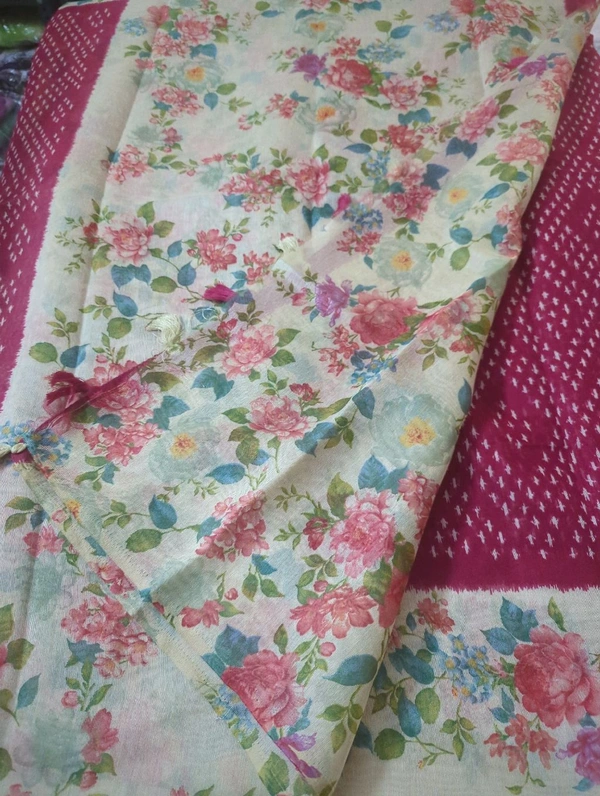 Chanderi Digital  - pink