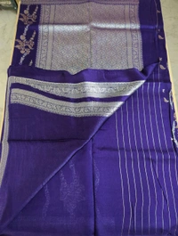 Pure Tusser Georgette  - violet, Waves