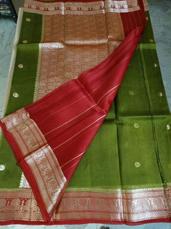 Pure Handloom Organza - Olivetone