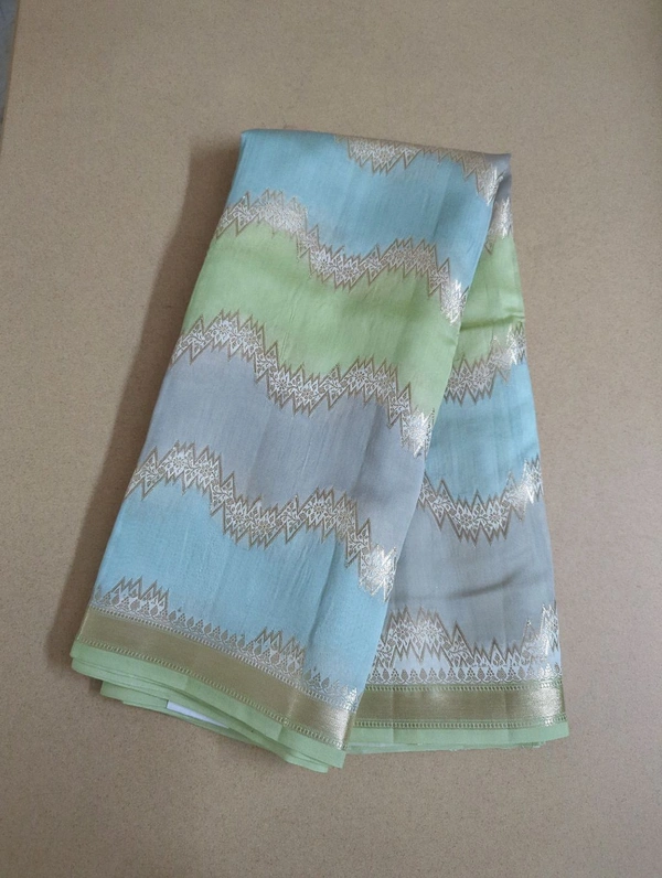 Pure Handloom Chiniya - Snowy Mint