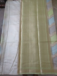 Pure Handloom Chiniya - Snowy Mint