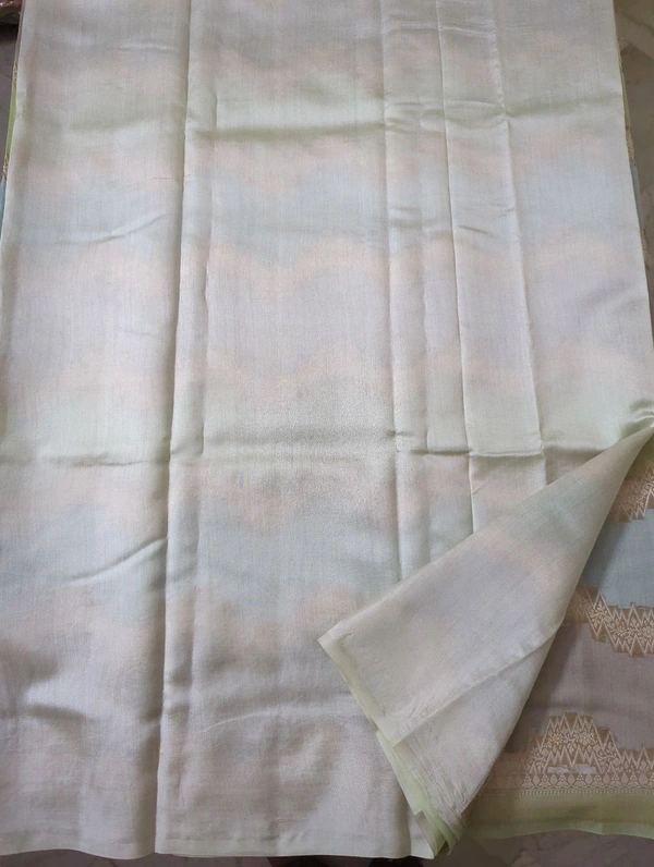 Pure Handloom Chiniya - Snowy Mint