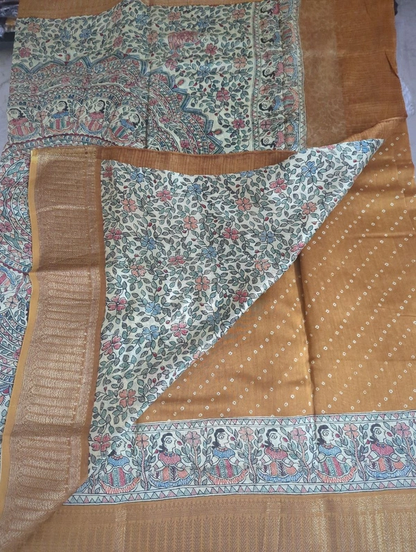pure chanderi - mustard yellow