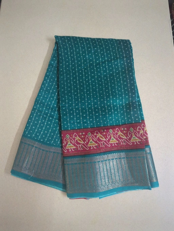 pure chanderi - dark green