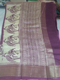 pure chanderi - Purple