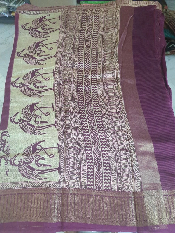 pure chanderi - Purple