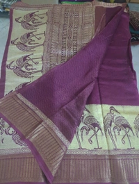 pure chanderi - Purple