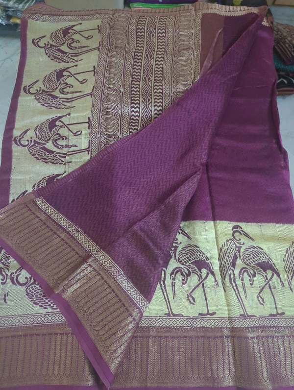 pure chanderi - Purple