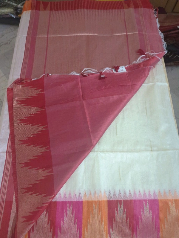 tusser weaving - White