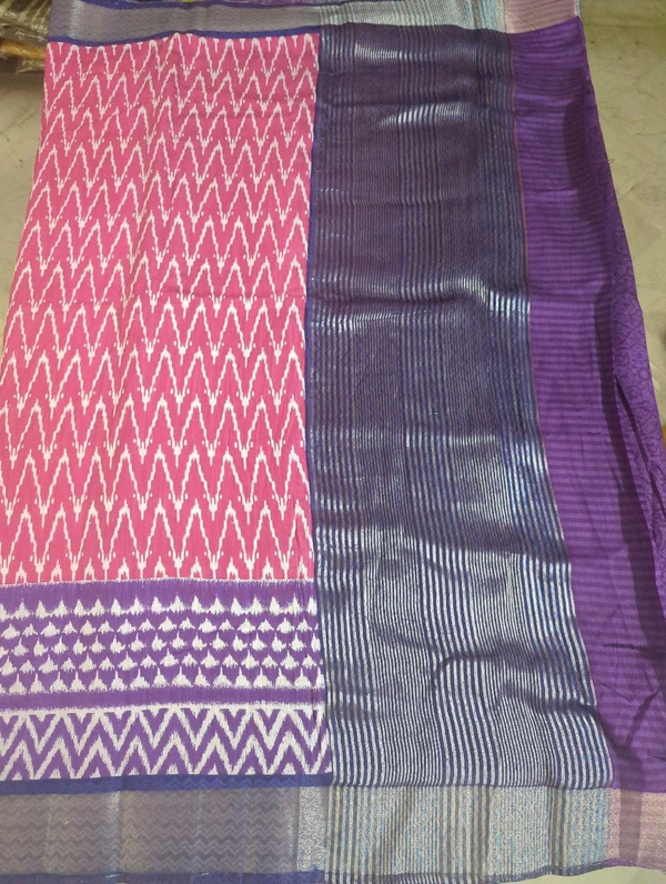 Chiniya With Ikkat Print - pink