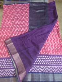Chiniya With Ikkat Print - pink